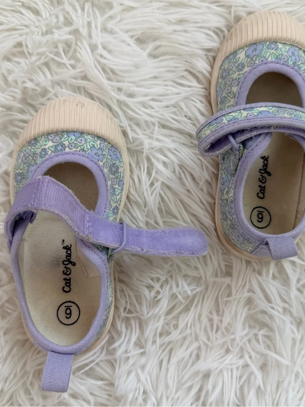 Cat & Jack Toddler Girls Size 6 Floral Shoes 2-Pair Bundle